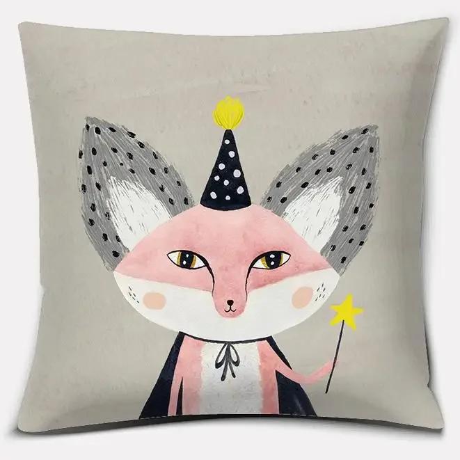 Watercolor Animal Series Pillowcase Home Office Decoration Pillow Bedroom Sofa Car Cushion Cover