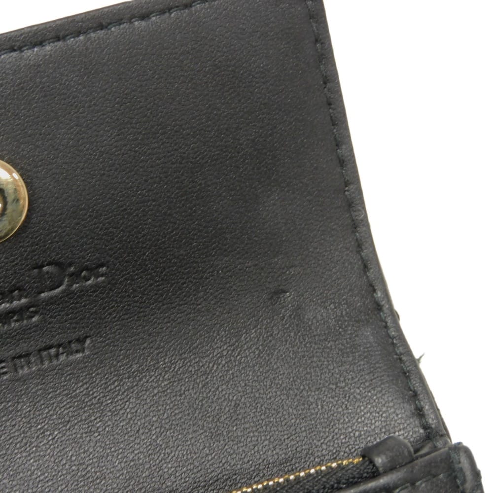 Used 10656 Glycine Wallet S0966ONMJ_M900 7941 Current Logo Charm Coin Purse Card Case Cannage Black Women's from Japan