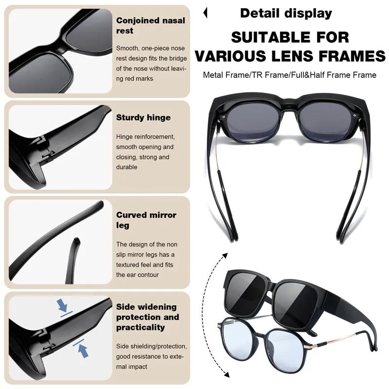 Fashion Sunglasses Cover Over Myopia Prescription Glasses Portable Men Women Vintage Fishing Driving Eyewear