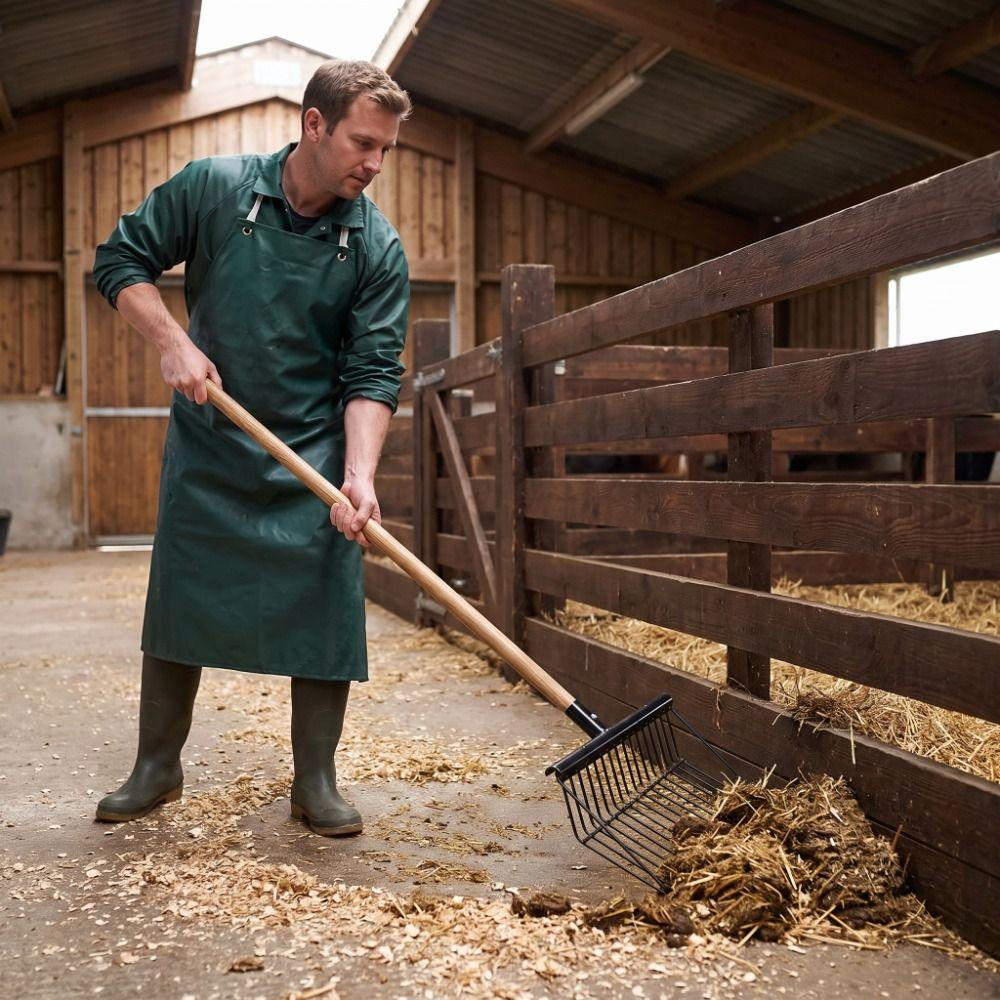 Stable Livestock Hay Fork Heavy Duty Stable Manure Rake Garden Rake Tool Garden Leaf Rake  Barn