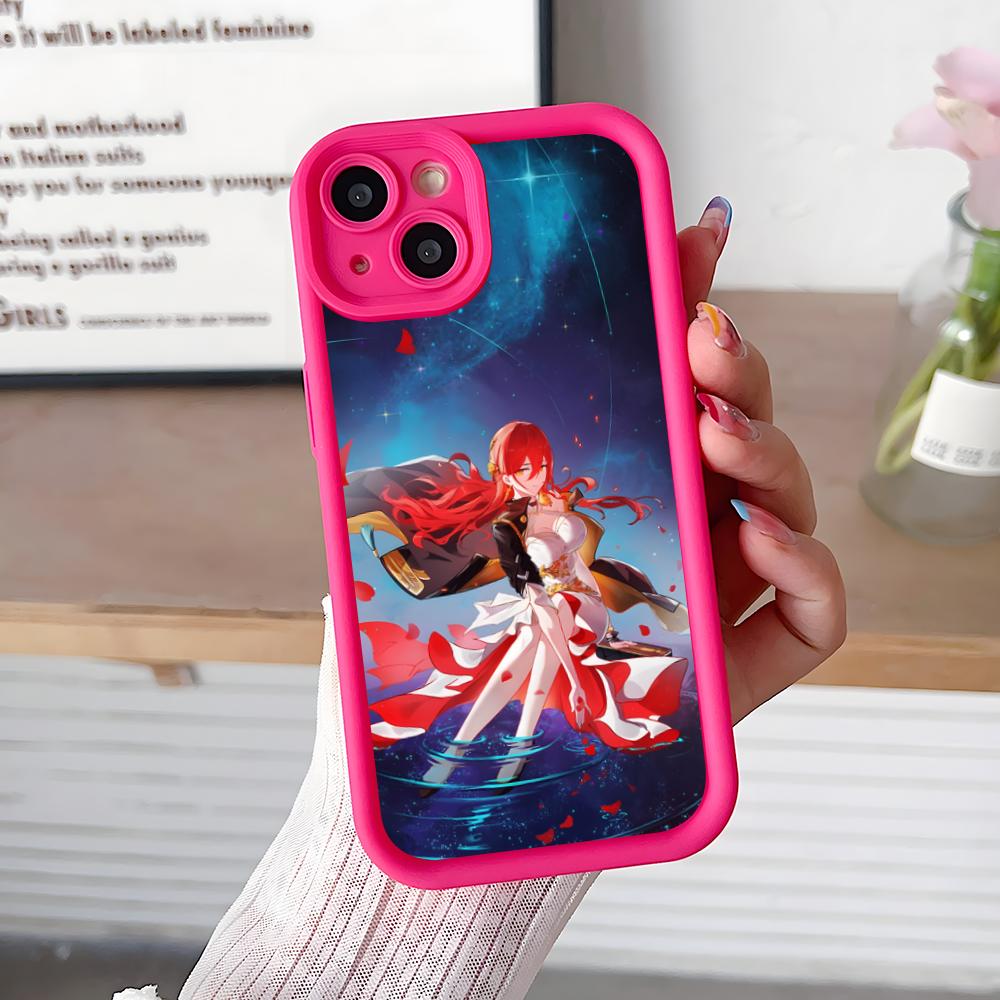 HSR Himeko Thicken TPU Mobile Phone Case for iPhone 17 16 15 14 13 12 11 Air Pro Max Plus Colorful Cover