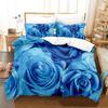 3D Red Rose Valentine's Day Gift Soft Duvet Cover Set Featuring Pilowcases Mary Warm Comforter Beding Sets for Weding Double Bed Linen Set Young Girls