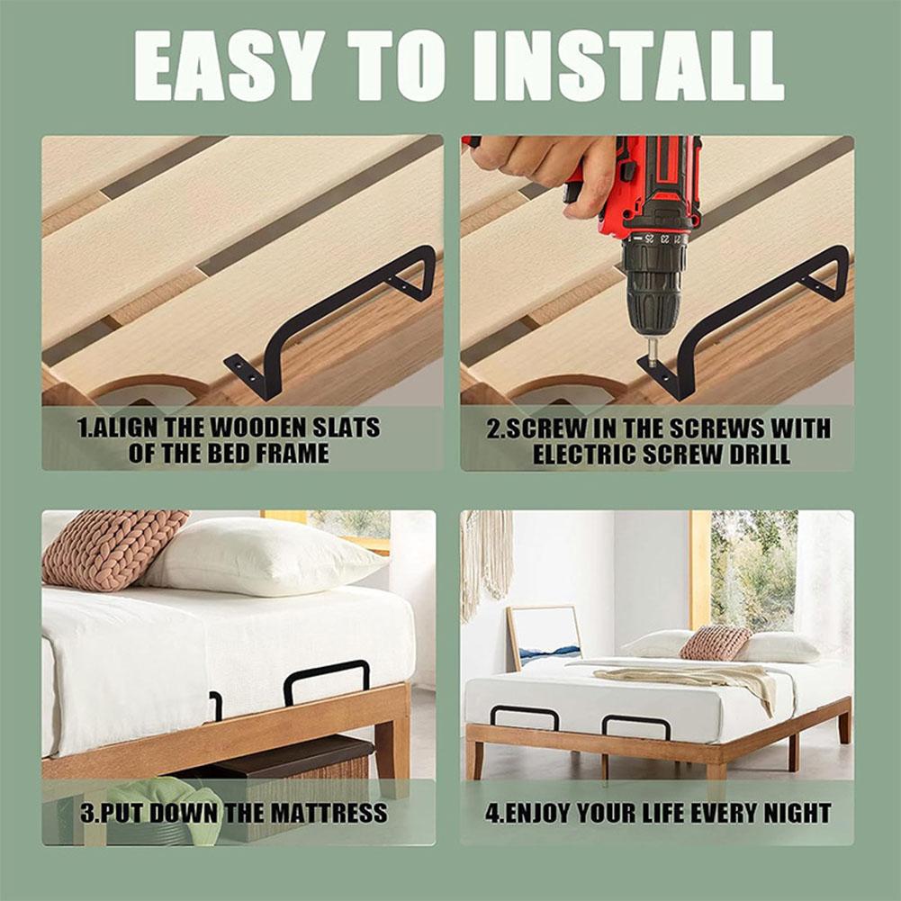 2pcs Bed Mattress Non-Slip Brackets Prevent Mattress Sliding Holder Frame Retainers Bar Sliding Stopper Tool For Asjustables Bed