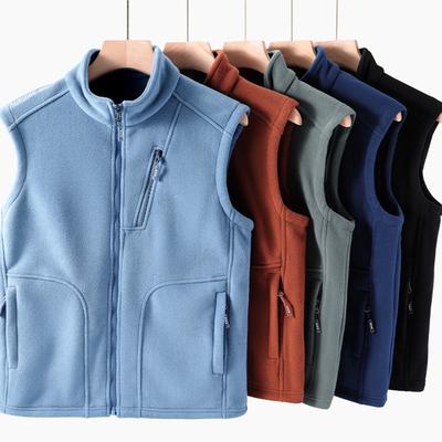 Podzimní Pánská Outdoorová Ležérní Vesta Bunda Pánská Jednobarevná Stojáček Větruodolná Polar Fleece Vesta Rybaření Turistika Vesta Muž