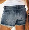 European & American Summer Tassel Ripped Denim Shorts for Women