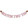 Rootin' Two-Tin Banner - Western Cowgirl Themed 2nd Birthday Banner, Girl's 2nd Rodeo Birthday Party Decorations Rose Gold