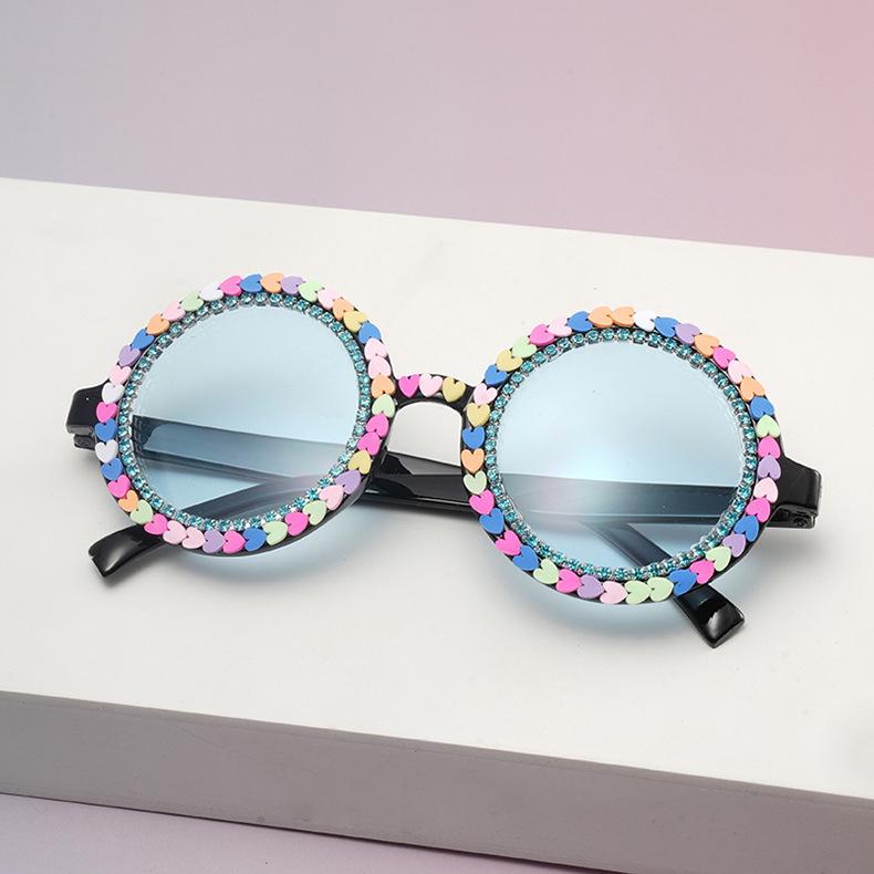 Candy Sprinkle Round Sunglasses Multicolor Decor Fashion Eyewear For Street Style And Photo Props KJ204