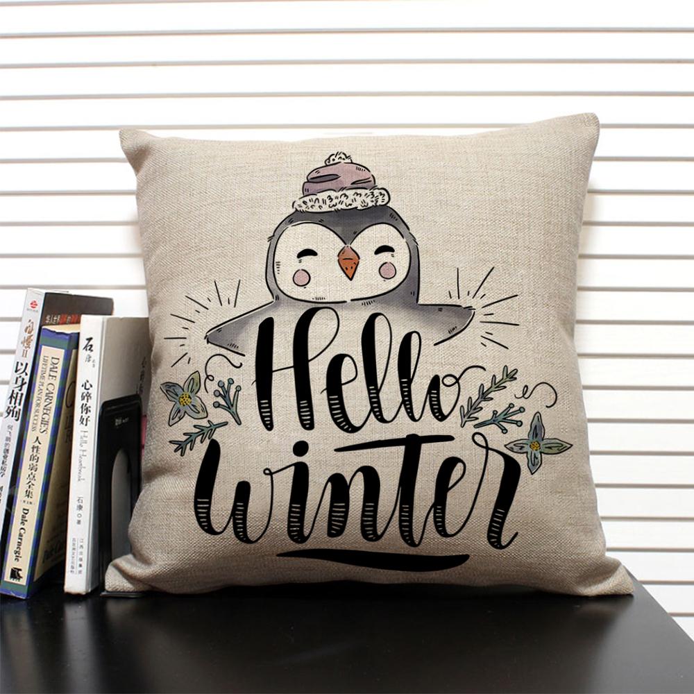 Cute Cartoon Animal Cushion Cover Funny Penguin Pillow Case Bedroom Living Room Sofa Decoration Pillowcase 45x45 Children's Gift