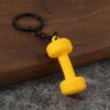 2Pcs Keychain Pendant Zinc Alloy Texture Dumbbell Charm Lightweight Portable Key Holder Backpack Bag Accessory