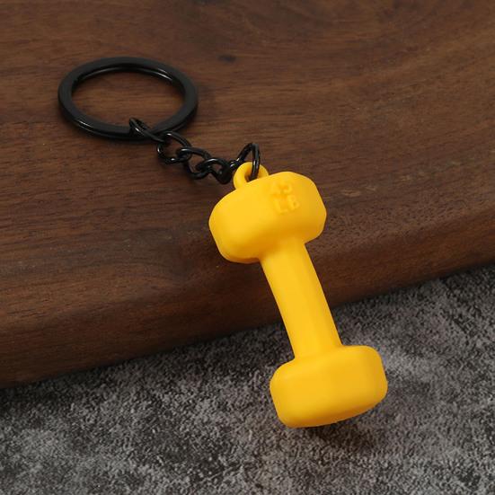 2Pcs Keychain Pendant Zinc Alloy Texture Dumbbell Charm Lightweight Portable Key Holder Backpack Bag Accessory