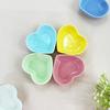 Ceramic Mini Heart-Shaped Condiment Dish Set Kitchen Dining Tableware Microwave Safe Porcelain Sauce Dip Plate