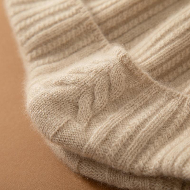 Autumn and winter cashmere hat women's British style casual wool hat knitted solid color men's ear protection fashion hat warm batch