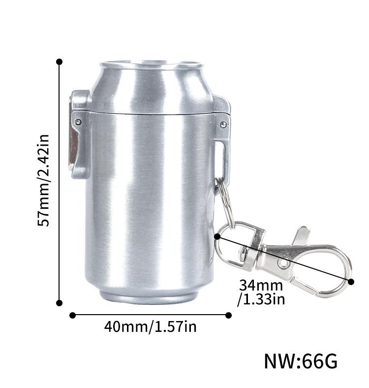 Stylish Metal Portable Ashtray & Cigarette Case with Pop-Top and Carabiner