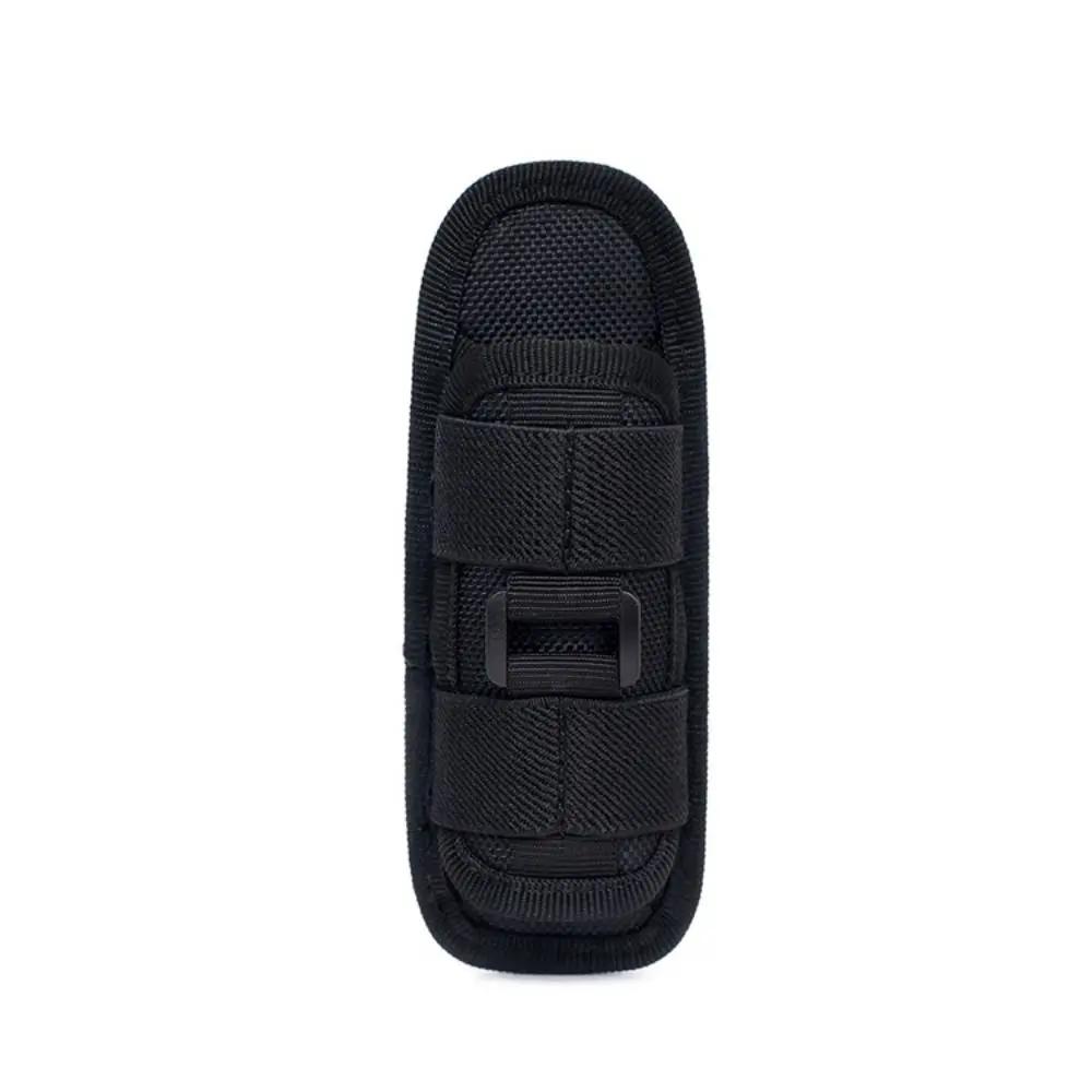 Pochette de ceinture pour lampe torche Sac pour torche Accessoire d'éclairage de chasse durable Étui pour kits de survie en extérieur avec mousqueton à 360 degrés noir