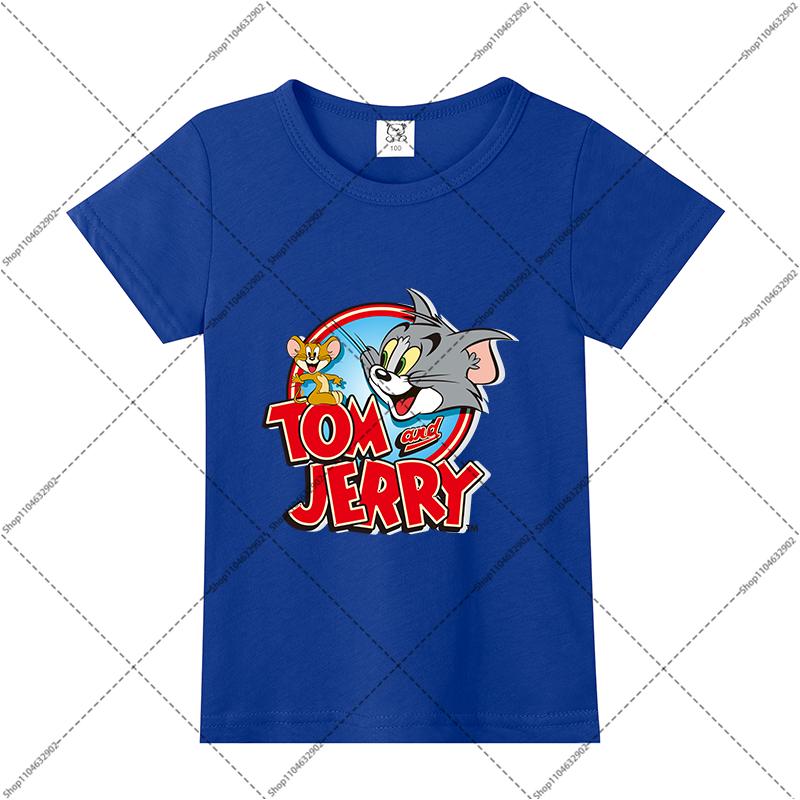 Tom and Jerry Cute T-shirts Cartoon Anime Pattern Printed Short Sleeve Unisex Summer Clothes Comfortable Breathable T-shirt Gift