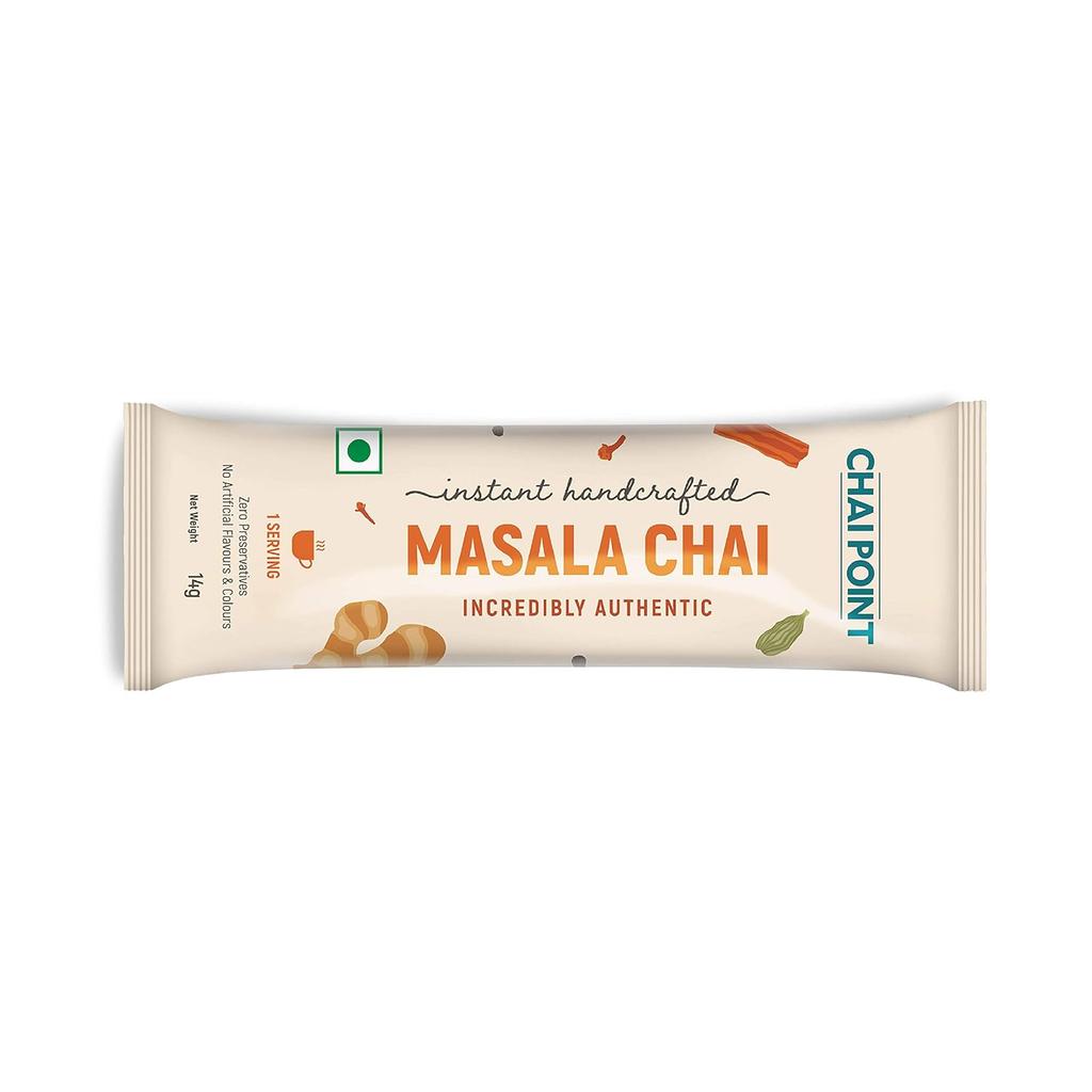 Chai Point Instant Masala Tea 10 Sachets | Authentic Masala Chai with Pure Indian Spices| Richly Flavored Instant Tea Premix