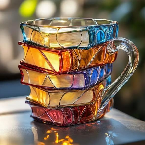 

Coloring Book Glass Mug Large Capacity Thickened Handle Coffee Cup Gift for Office and Home 301-400ml