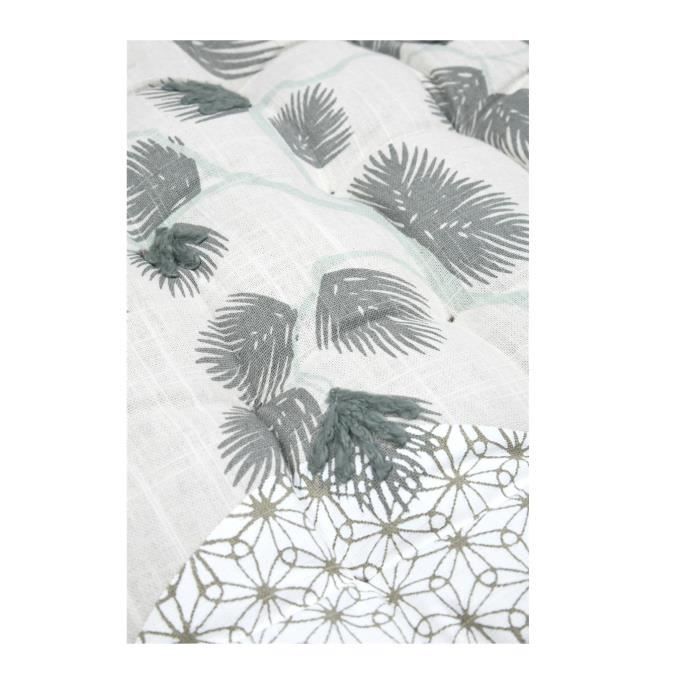 Assise de chaise - Yuki - Jade - 38 x 38 cm - 100% Coton - Matelassée