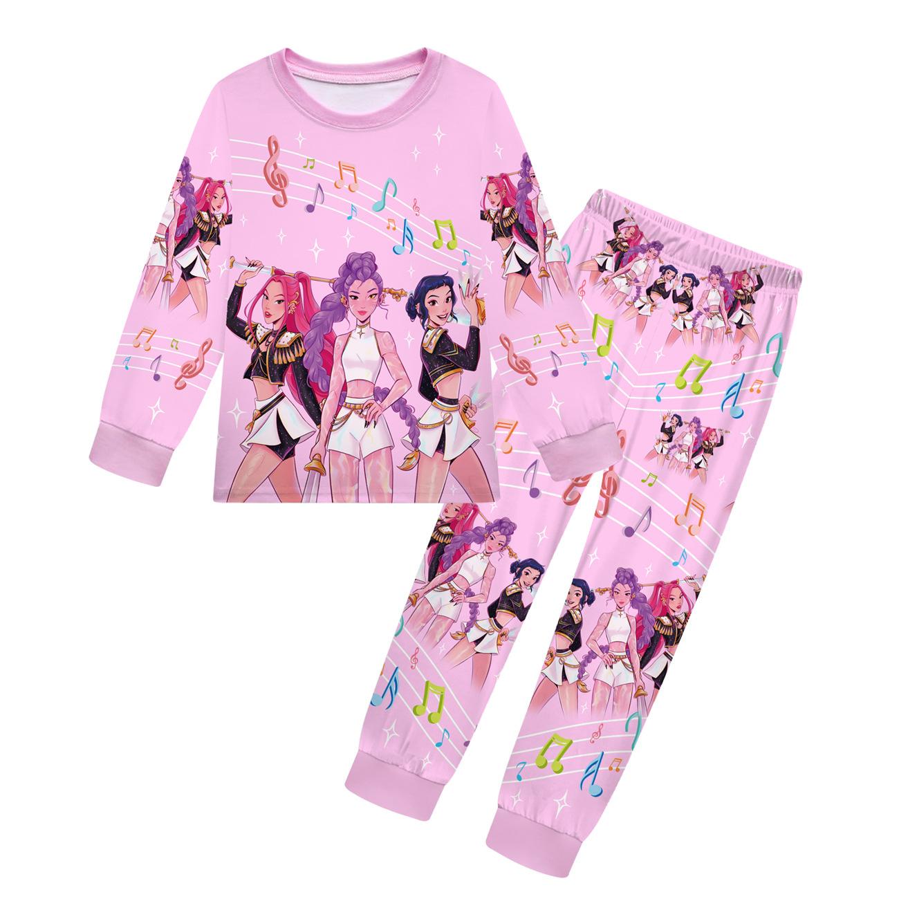 

Clothing Set Girls Fashion Cartoon Printing Casual Suit Kids Versatile Clothing 160