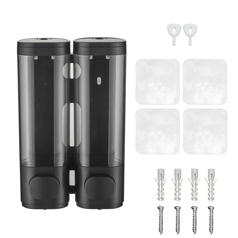 

300 мл 2-камерный дозатор мыла для душа настенный для душа настенный дозатор шампуня и кондиционера для ванной комнаты отеля с этикетками TYPE 2