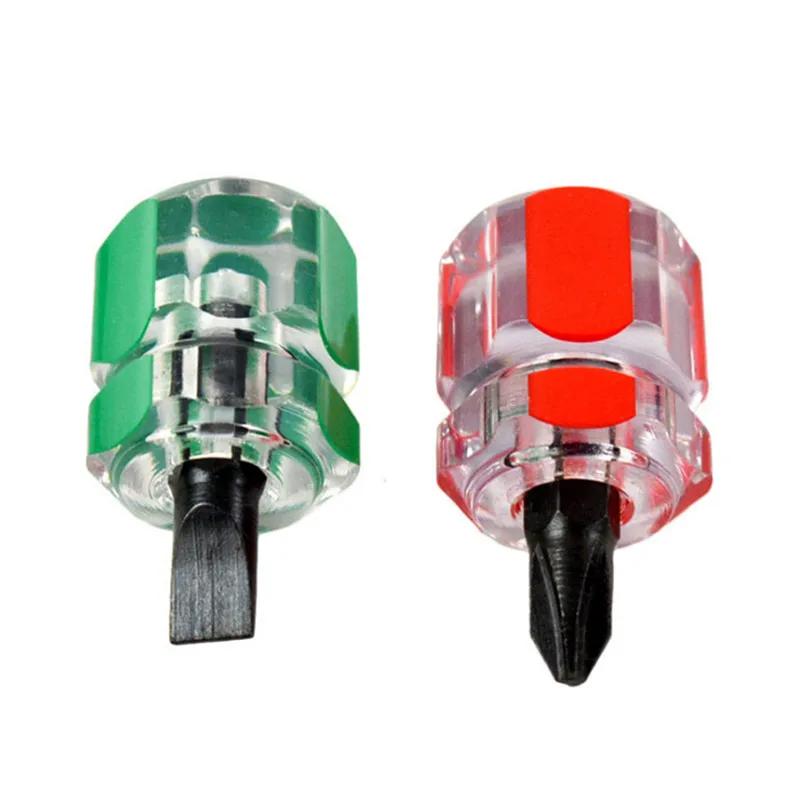 2pcs Mini Small Portable Radish Head Screw Driver Transparent Handle Repair Hand Tools Precision Car Repair Screwdriver Kit Set