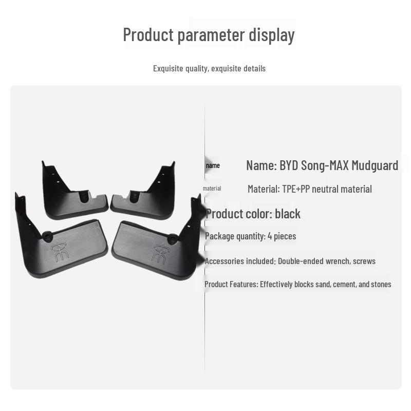 

Soft Rubber Mudguard Mud Flap for BYD Song MAX/DM Car Modification BYD Song MAX