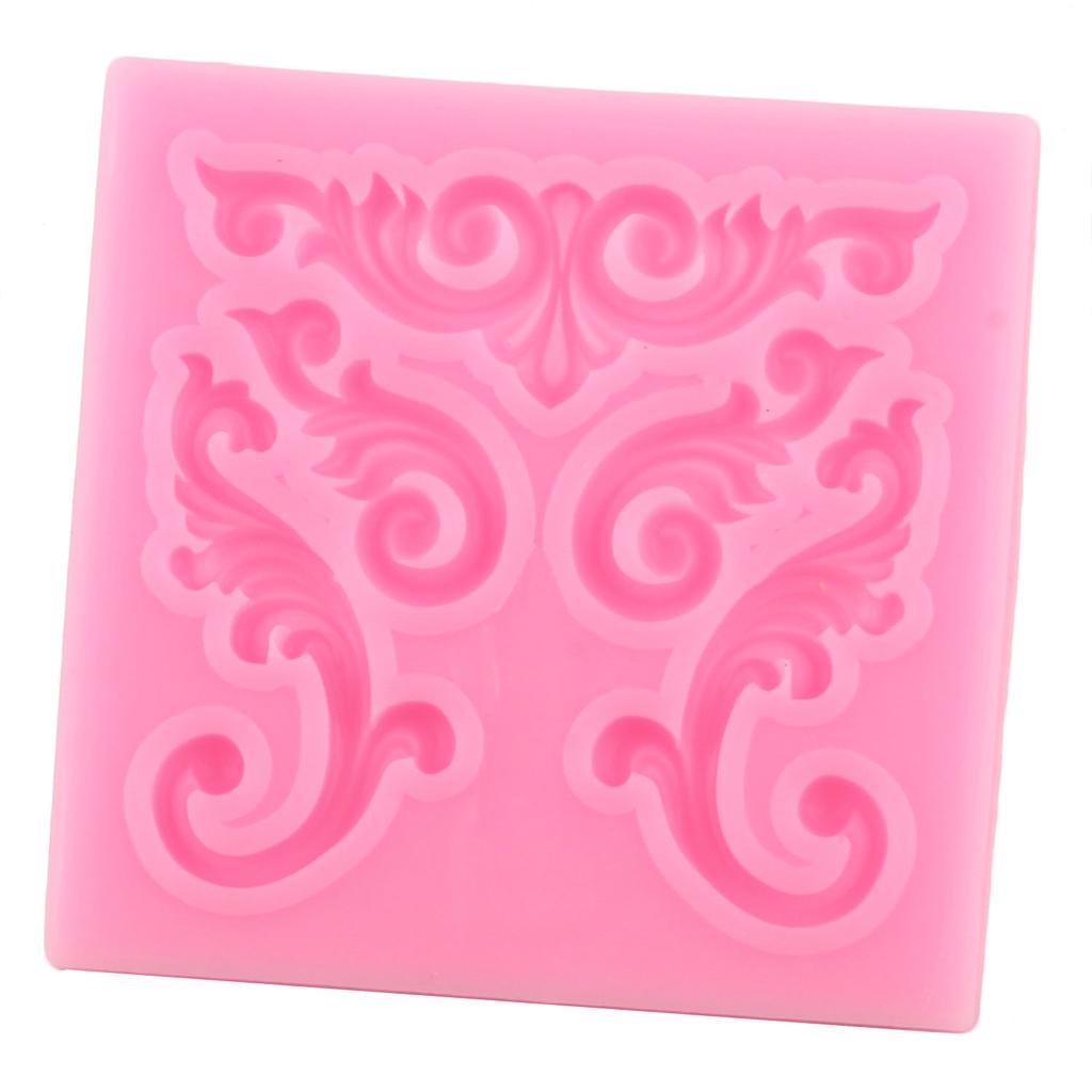 Barock Scroll Relief Silikonform DIY Backen Kuchen Rand Formen Schokolade Gumpaste Form Fondant Kuchen Dekorieren Werkzeuge Candy Ton Harz Formen