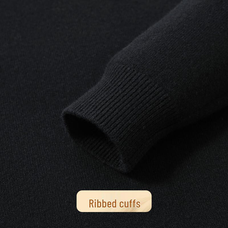 Futing Men's 100% Merino Wool Heavyweight Round Neck Pullover Sweater