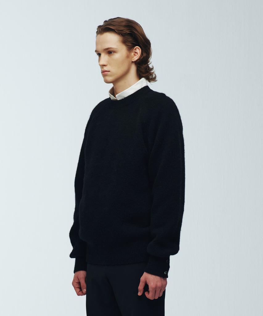 KNITTED Shaggy Dog 100% Wool Round Knit Black