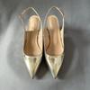 bling Sequined Gold  Ankle Strapy Slingback Women Pumps Sexy Pointed Toe Shoes Med Block Heels Buckle Shoes Women Free shipping