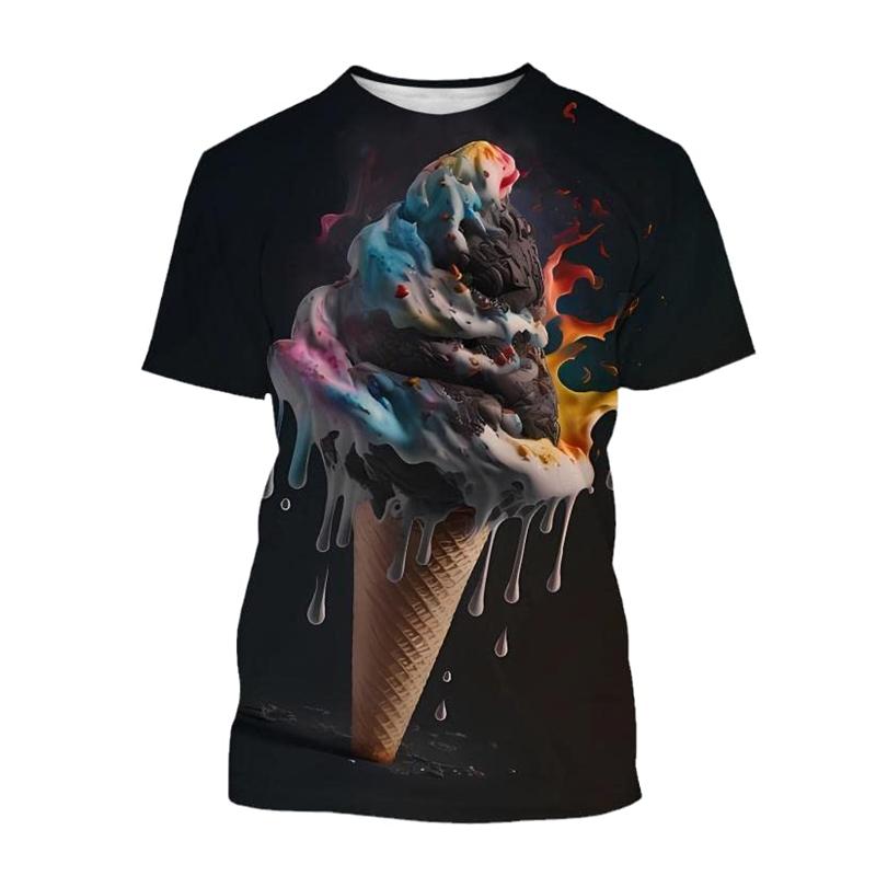 3D Print Ice Cream Mens Funny T Shirt  Women Kids Fashion Ice T-shirt Men's Short Sleeve Tee Tops Casual Harajuku Cheap Stuff