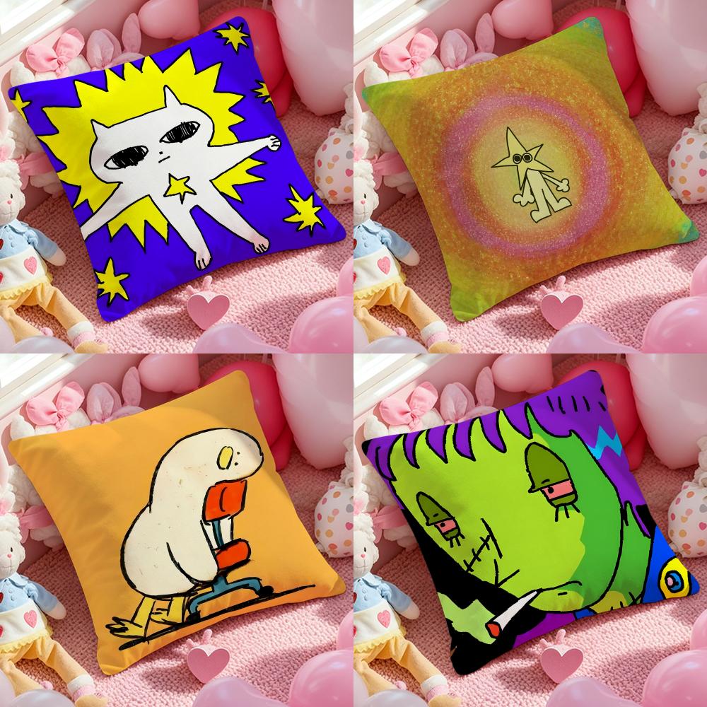 Niche Art Sense Cushion Cover Anti-dustmite Pillowcase Invisible Zipper Silky Short Plush Sofa Cushion Cover