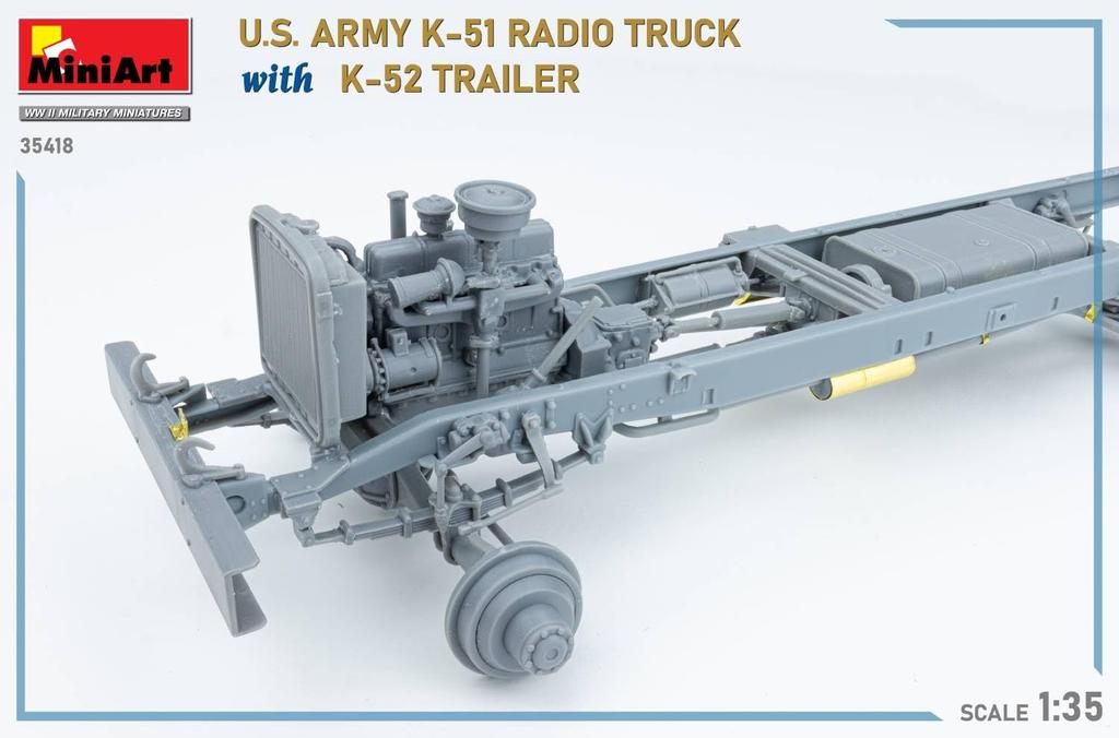 Miniart Scale American Radio Truck and Trailer Interior Kit Plastic Model Kit MA35418 1/35 K-51 K-52