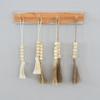 Nordic Style Tassel Wood Bead Hanging Ornament - DIY Handmade Jewelry Accessory with Hemp Rope and Original Wood Color Decor.