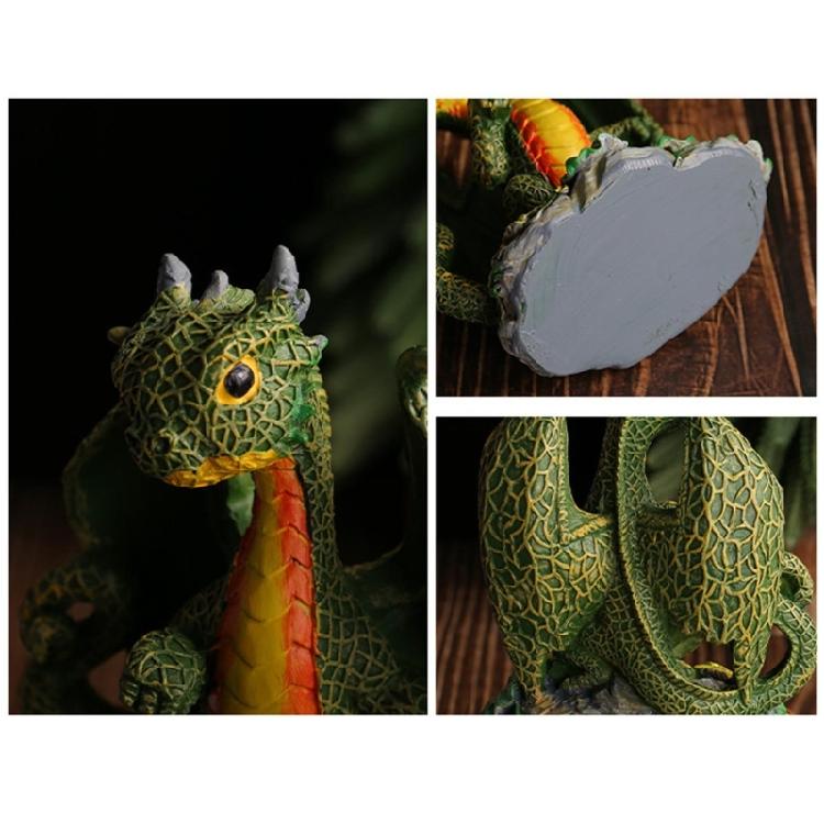 Resins Colorful Flower Dragon Miniature Figurine Ornament for Garden and Landscapes Office Home Desktop Cake Decoration