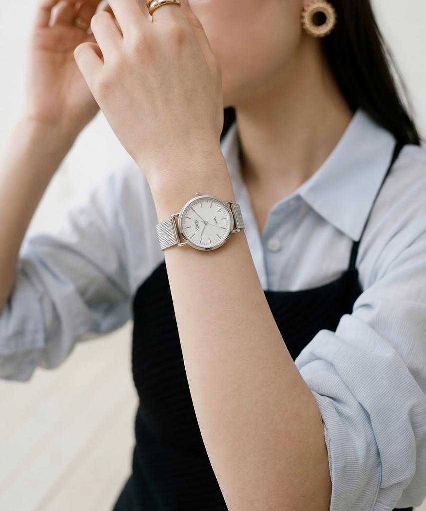 Sialeugo Sg-002S-Sw Caper Collection Women'S Steel Metal Mesh Wristwatch