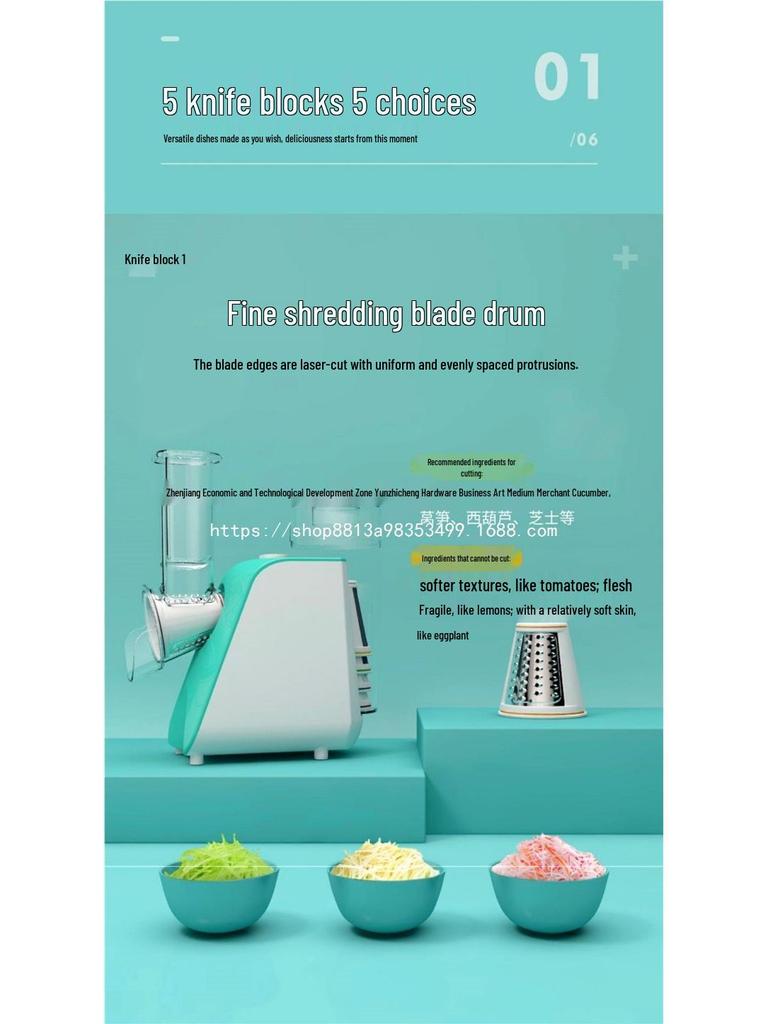 Multifunctional Electric Vegetable Cutter: Cucumber, Potato Shredder, Slicer, Peeler, and Grater for Home Kitchen