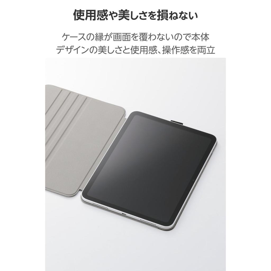 ELECOM iPad 10.9 10th Gen / 11 Inch 11th Gen Case Slim Flap Soft Leather Cover 7-Stage Stand Sleep/Wake function Drawing Angle Black TB-A25RWVDBK