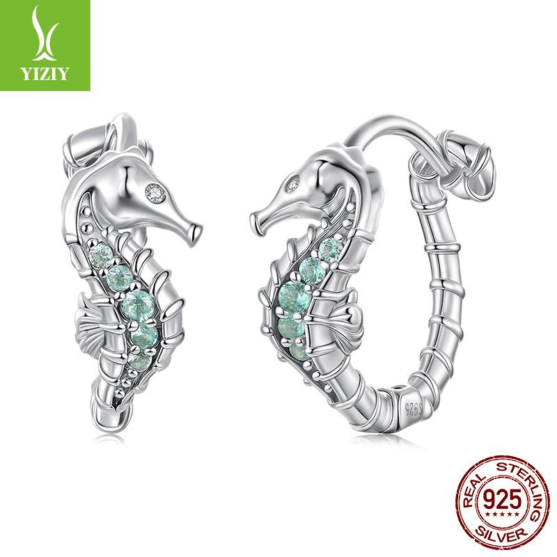 S925 Sterling Silver Small Flower Fringed Front And Rear Structure Stud Earrings Light Luxury Smart Fairy Wind Stud Earrings
