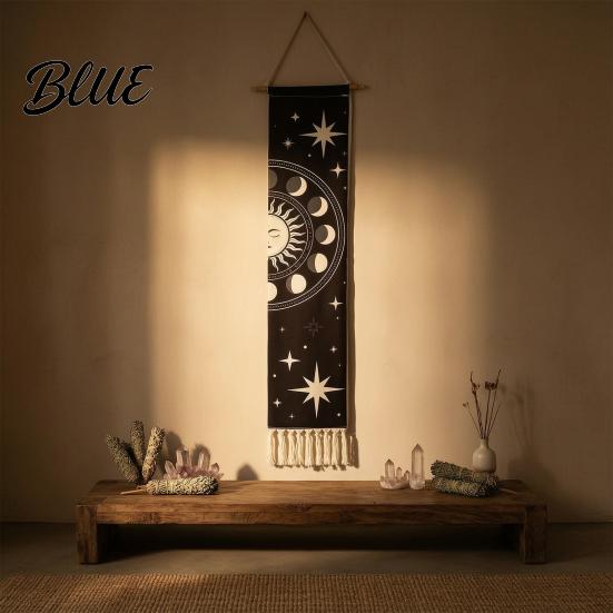Bohemian Style Wall Star Prints Cotton with Tapestry Soft Hanging Fringed Sun Moon Unique Art