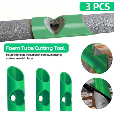 3Pcs Foam Pipe Cutter Tool Pipe Insulation Cutting Guide Three-Tube Cutting Fixture Insulation Cutting for Home Industries