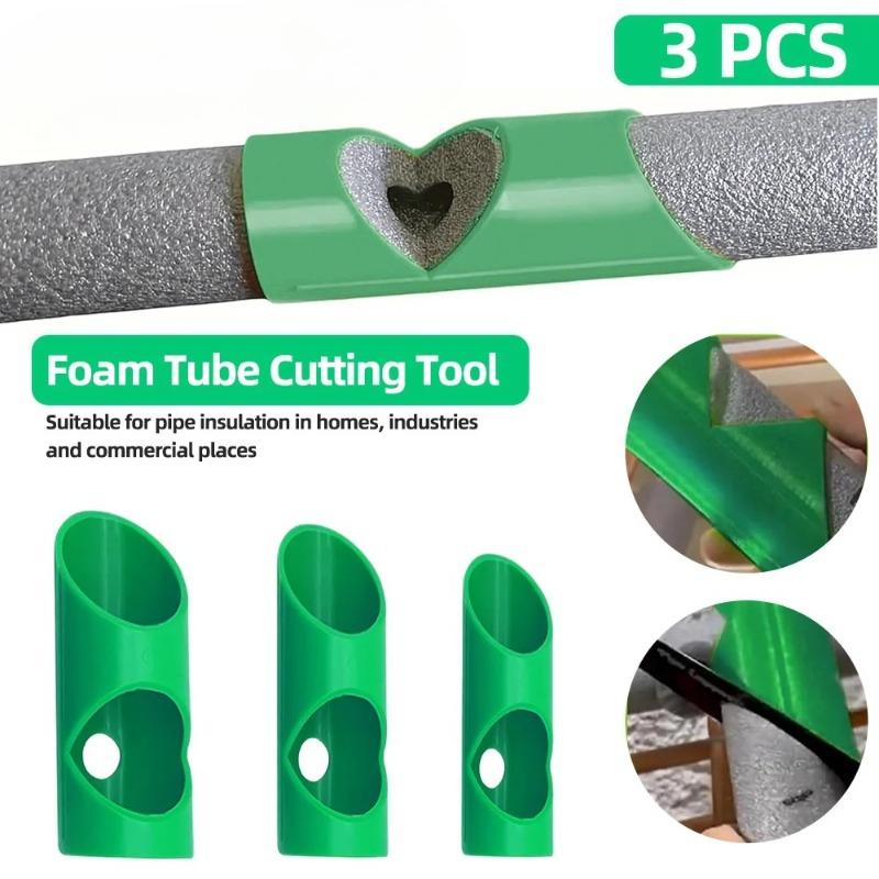 3Pcs Foam Pipe Cutter Tool Pipe Insulation Cutting Guide Three-Tube Cutting Fixture Insulation Cutting for Home Industries