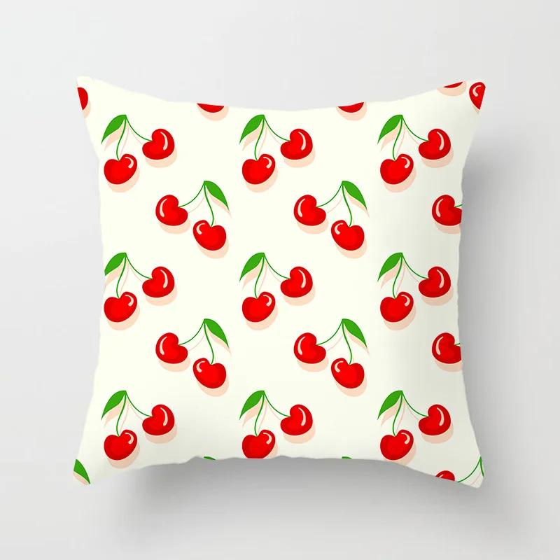 Lemon Water Pattern Watermelon Red Blue Polyester Throw Pillow Waterproof Oilcloth Car Interior Sofa Decoration Pillowcase 40911