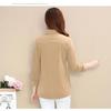 Frauen Frühling Herbst Neue Neun Viertel Sleeve Shirt Top Mama der Outwear Einfarbig Drehen Unten Kragen Bodenbildung Bluse m-5XL