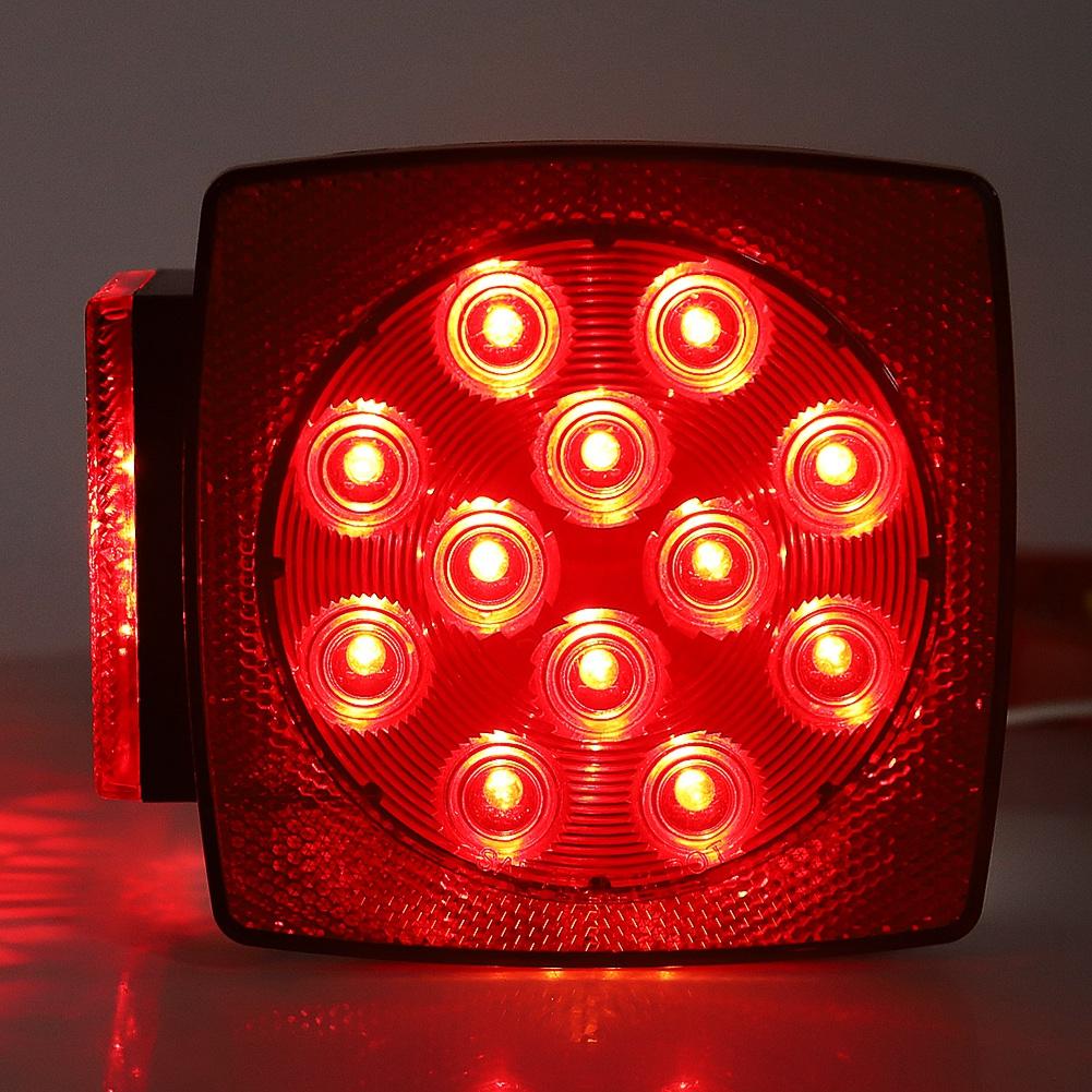 2pcs 12V Truck Trailer RV LED Tail Light Lamp Turn Signal Brake Reverse Light Combination