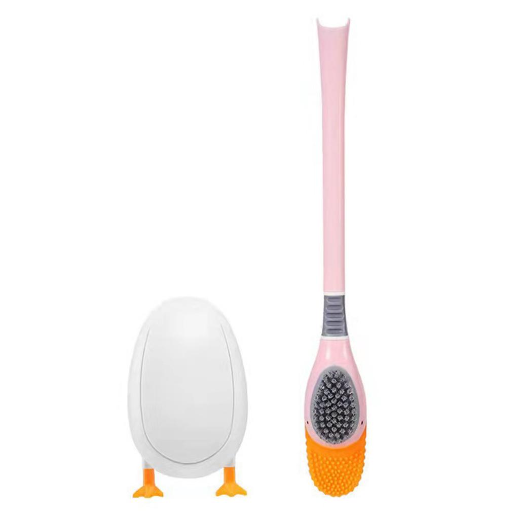 Diving Duck Toilet Brush Set Silicone Bathroom Toilet Brush and Bracket Set for Toilet Clean Lid Edge Clean