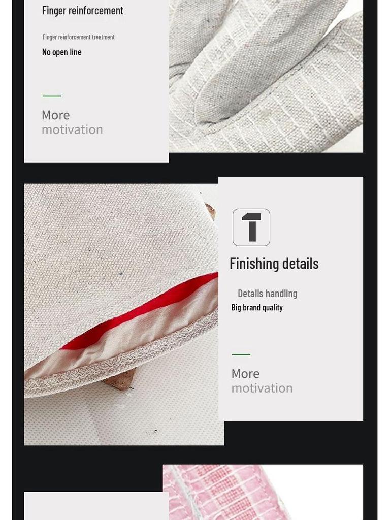 Double-Layer Canvas 24-Thread Heavy-Duty Work Gloves for Welders and Construction Workers