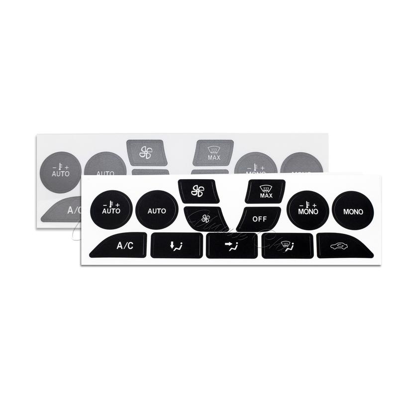 Für Ford Focus Knopf Aufkleber für Ford Focus 2 MK2 Zubehör Silber Vinyl Klima Reparatur Aufkleber für MK1 MK III Luft Klimaanlage Armaturenbrett