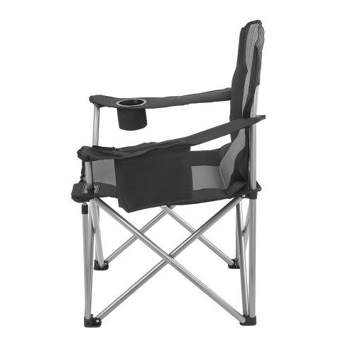 VEVOR Oversized Camping Chairs, 204 Kg Heavy Duty Support, Portable Folding Camp Chairs with Padded Backrest & Armrests