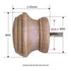 Solid Wood Curtain Rod and Track Accessories: Single/Double Bracket, Base, Decorative Head